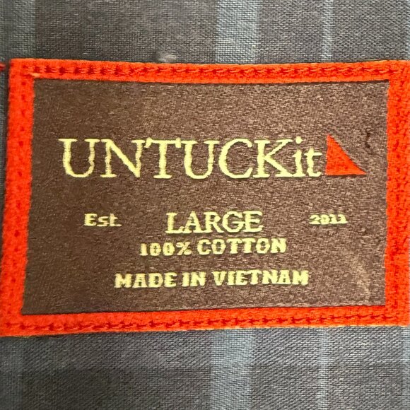 UNTUCKit Men's EUC Notro Blue Plaid Button Up Shirt | Size L - Picture 6 of 8